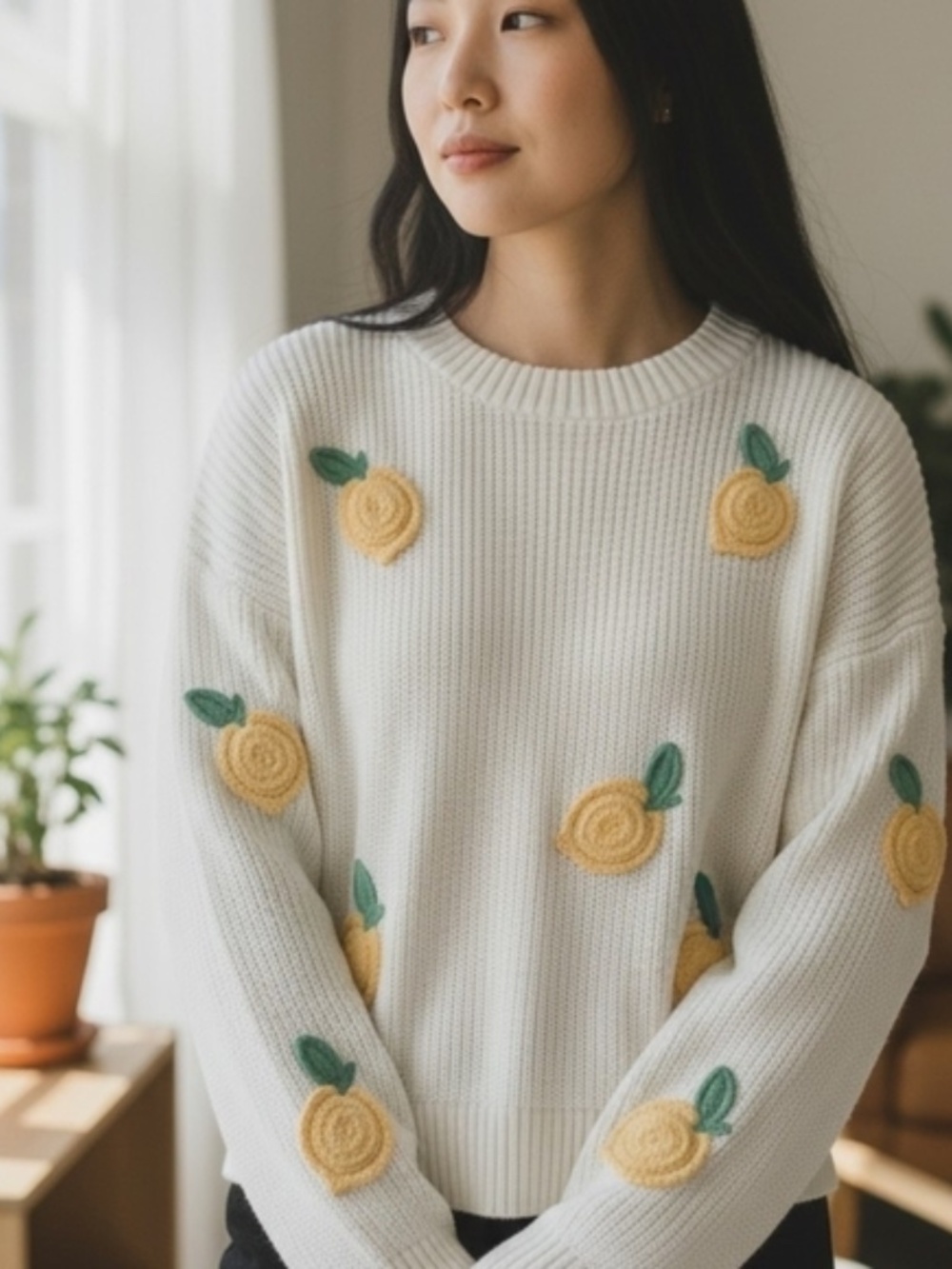 Lemon Sweater Small Cynthia Rowley